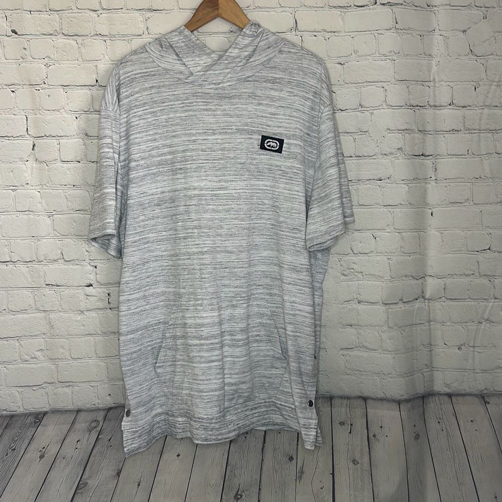Ecko Unltd. Short‎ Sleeve Hoodie T-shirt Men's S White Gray Heather size xxl